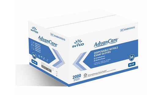 AdvanCare Nitrile Exam Gloves, X-Large, Blue, Case of 2000