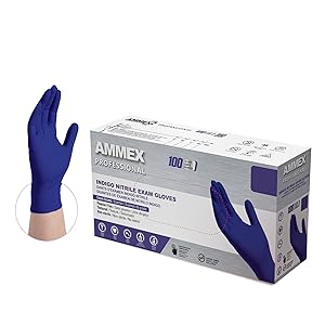 AMMEX INDIGO Nitrile, Large, Case of 1000