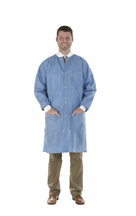 Medicom Safewear High Performance Lab Coat, Deep Blue, 12/bag