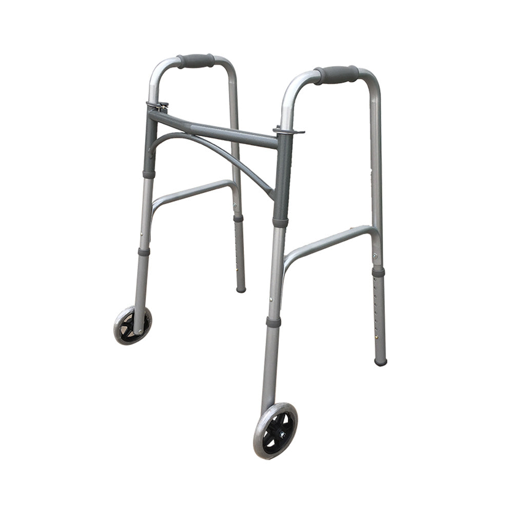 Rhythm Healthcare Bariatric Extra Wide Two Button Folding Walker, Various Options