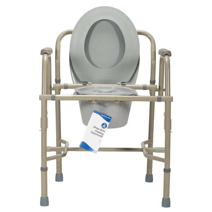 Dynarex Drop-Arm Folding Commode