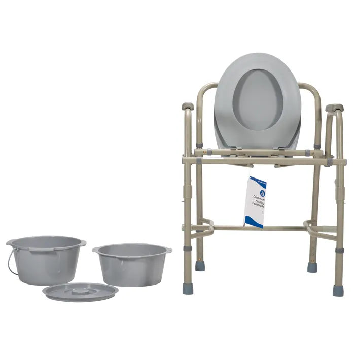 Dynarex Drop-Arm Folding Commode