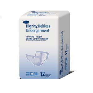 DIGNITY ABSORBENT UNDERGARMENTS BELTLESS UNDERGARMENT, 13" X 27", WHITE, 12/BG, 6 BG/CS