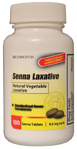 NEW WORLD IMPORTS CAREALL Senna Tablets, 8.6mg, Compared to the Active Ingredient of Senokot¨ Tablets, 100/btl, 24 btl/cs