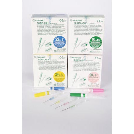 TERUMO SURFLASH IV POLYURETHANE CATHETERS 1SR*FF2032 20G x 1-1/4", Pink, 200/cs RX ONLY