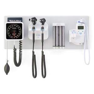 Welch Allyn Integrated Wall System, PanOptic Ophthalmoscope, Macroview Otoscope, with Blood Pressure, with SureTemp