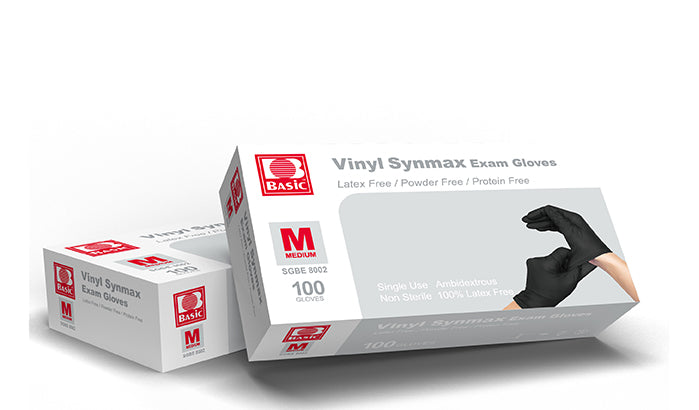 Synmax Black Vinyl Gloves Case of 1000