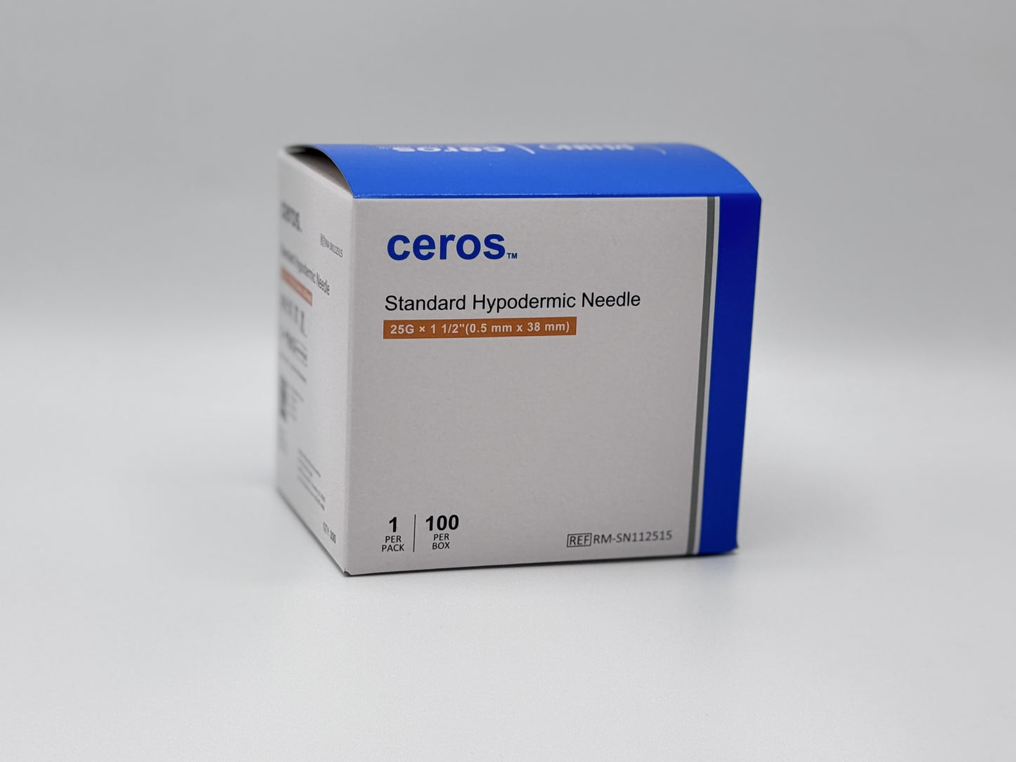 Ceros 25 Gauge 1.5 inch length Standard Hypodermic Needle, 25G x 1.5"