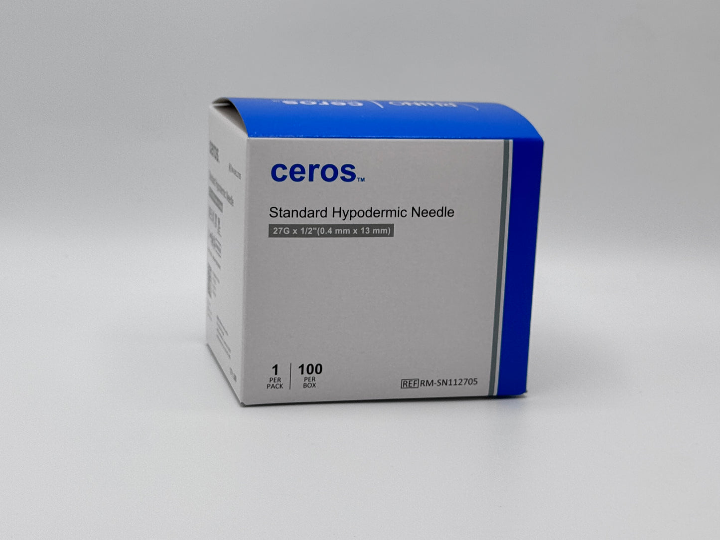 Ceros 27 Gauge 1/2 inch length Standard Hypodermic Needle, 25G x 0.5"