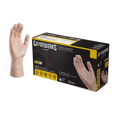 Gloveworks Clear Vinyl Powder-Free Industrial XL Gloves