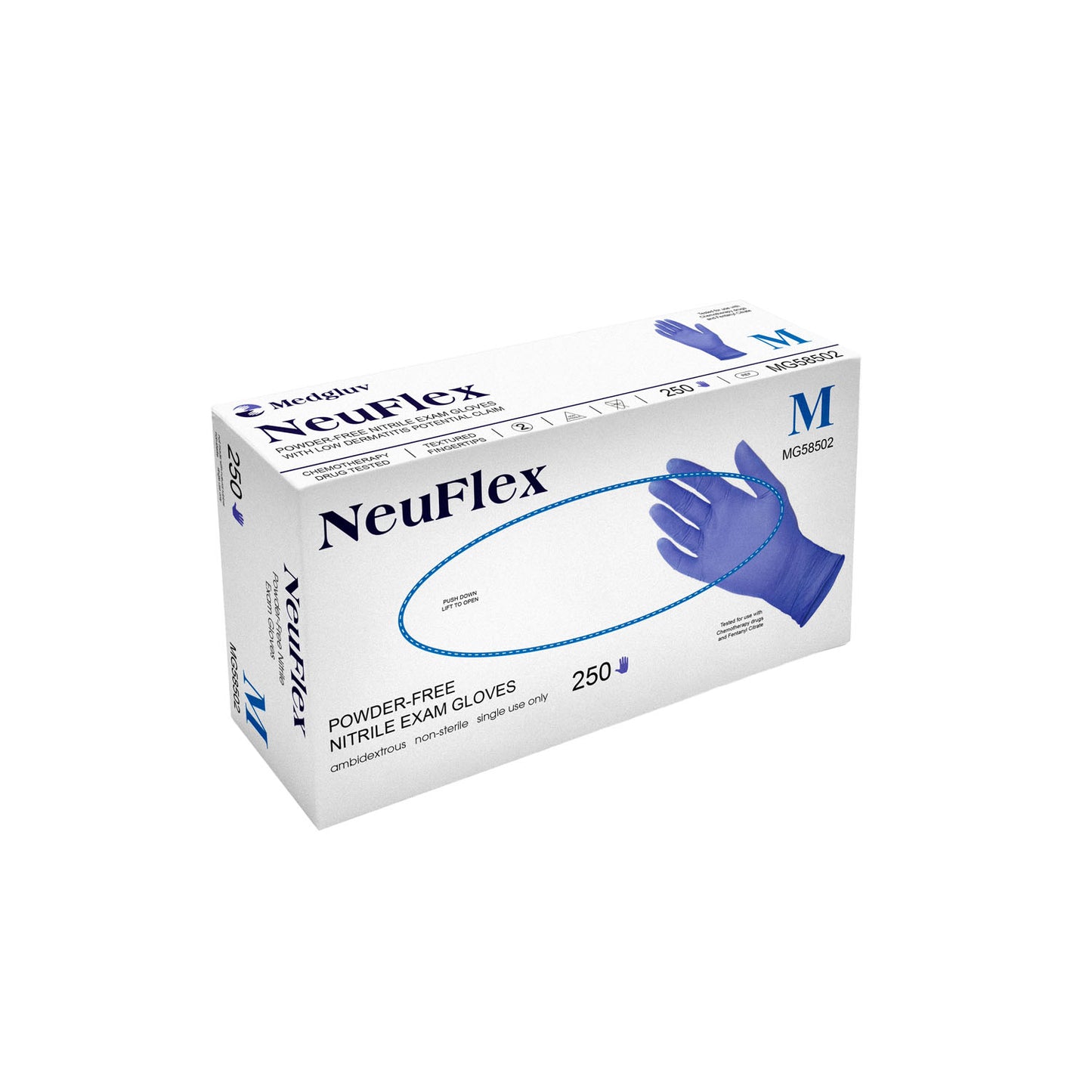 MEDGLUV NEUFLEX NITRILE EXAM GLOVE LARGE
