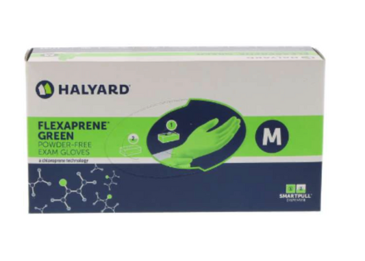 FLEXAPRENE Green Gloves, Medium, Box of 200