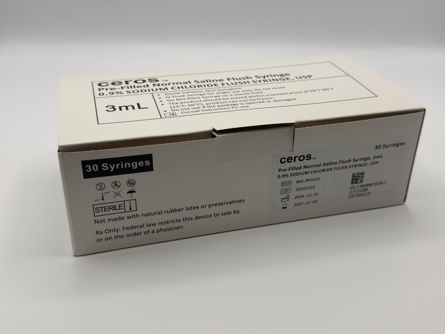 Ceros 3 mL 0.9% Sodium Chloride USP Prefilled Flush Syringe