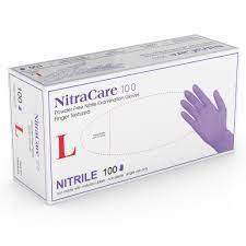 MEDGLUV NITRACARE 100 Nitrile Exam Gloves, X-Small, Box of 100