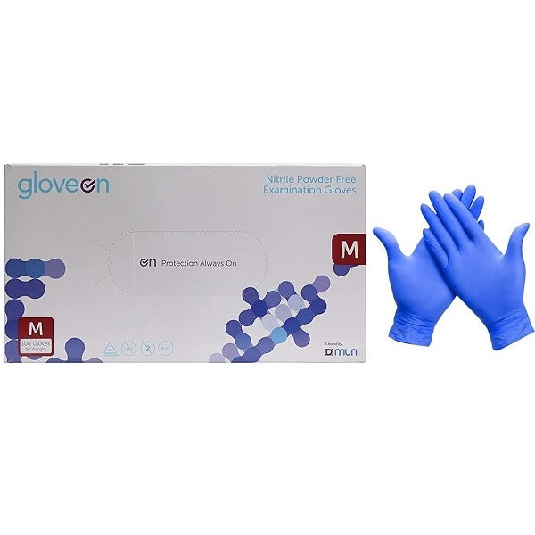GloveOn Nitrile Exam Gloves, Medium, Blue, Case of 2000