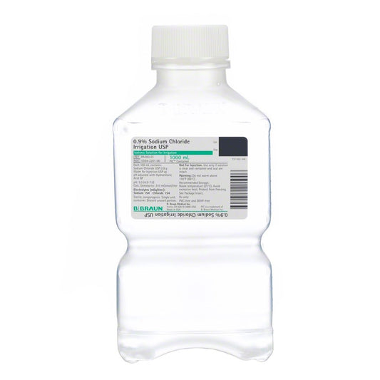 B BRAUN R5200-01 0.9% Sodium Chloride Irrigation USP, 1000mL Plastic Container (Rx) PRODUCT ON LONG TERM BACKORDER