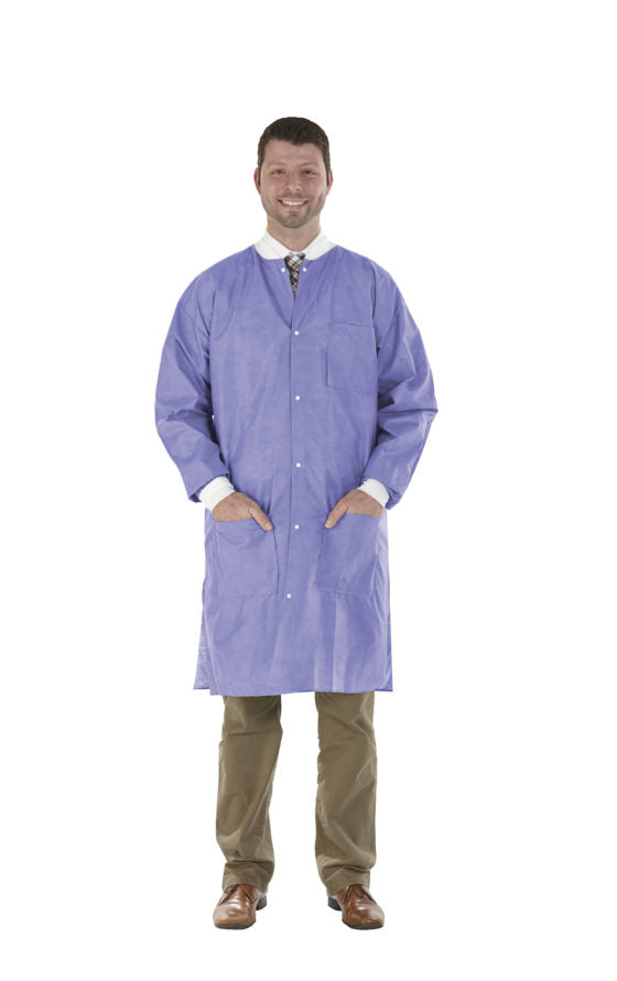 MEDICOM SAFEWEAR High Performance Lab Coat, Plum Purple, 12/bag