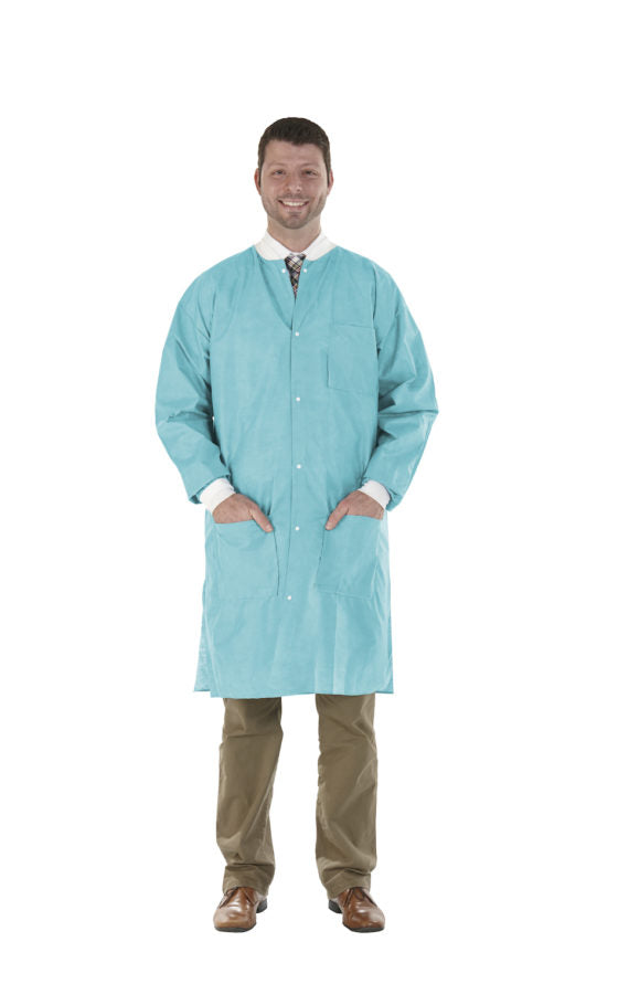 MEDICOM SAFEWEAR High Performance Lab Coat, Tropical Teal, 12/bag