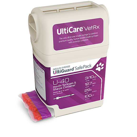 ULTIMED ULTIGUARD VETRX VETERINARY INSULIN SYRINGE DISPENSER, Various Options, 100/bx