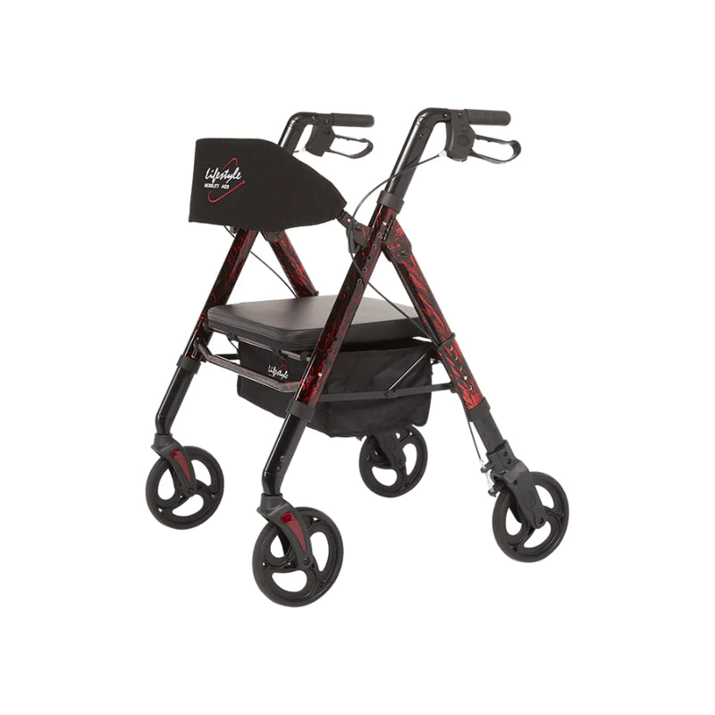 Rhythm Healthcare Regal Bariatric Aluminum 4 Wheel Rollator with Universal Height Adjustment, Various Colors