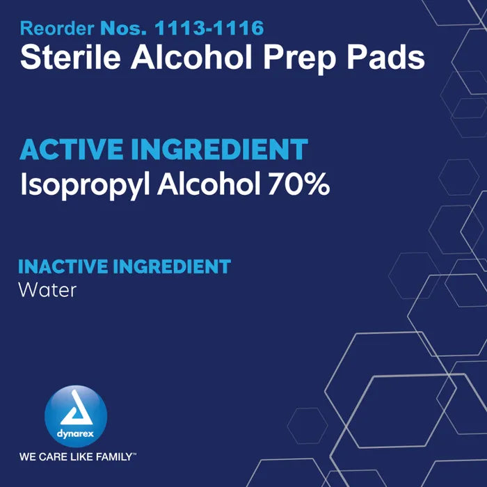 Dynarex Sterile Alcohol Prep Pads, Various Options