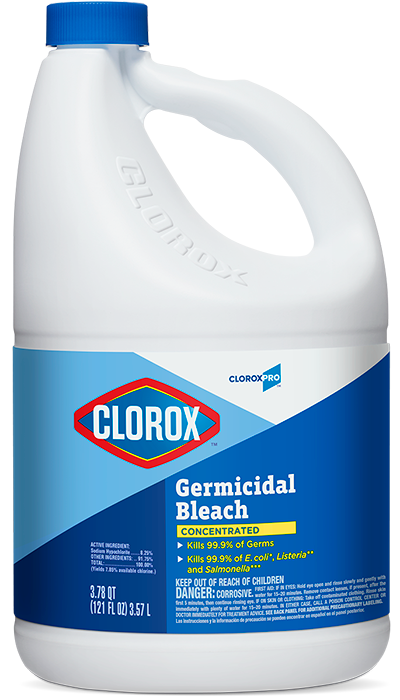 CloroxPro Germicidal Bleach, Concentrated, 121 fl oz Bottle, 3/cs