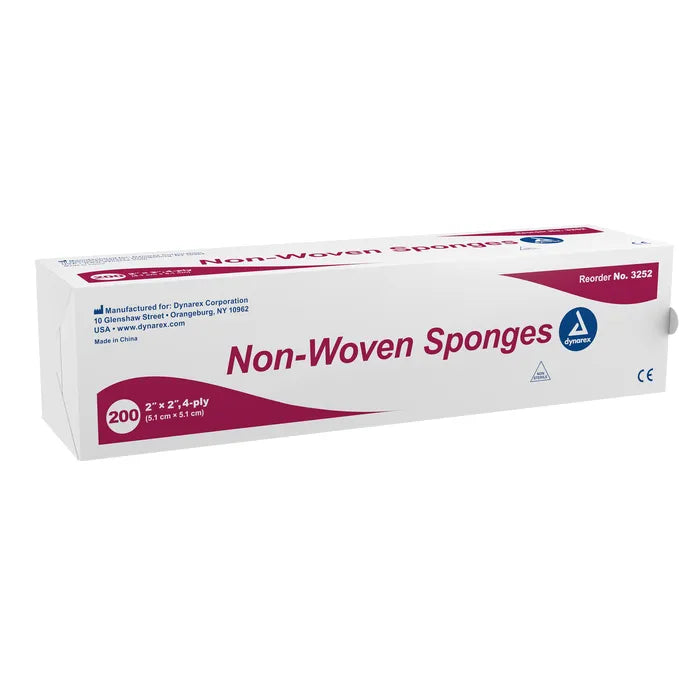 Dynarex Non-Woven Sponges, Non Sterile, Bulk Packaging, Various Sizes ...