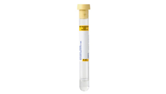BD 364816 VACUTAINER ACD GLASS TUBES Conventional Stopper, 13 x 100mm, 6.0mL, Yellow, Paper Label, ACD Solution B of Trisodium Citrate 13.2g/L, Citric Acid 4.8g/L & Dextrose 14.7g/L, 1.0mL, 1000/cs