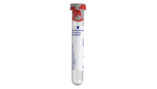 BD 366704 VACUTAINER PLUS NO ADDITIVE Serum, 13mm x 75mm x 3.0mL, Red/ Gray Conventional Closure, Paper Label, No Additive, 1000/cs