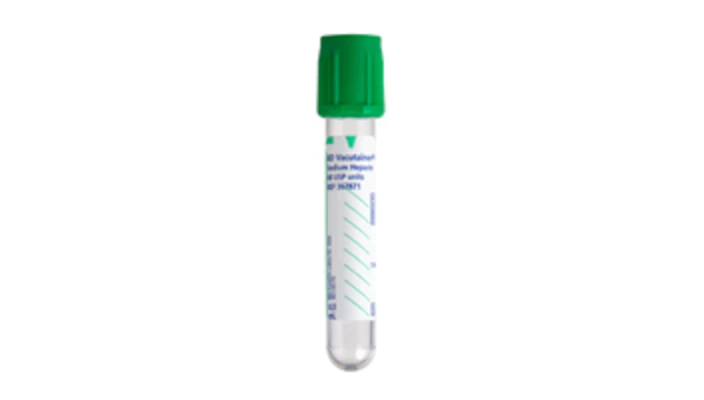 BD 367871 VACUTAINER PLUS HEPARIN Plastic Tube, Hemogard Closure, 13mm x 75mm, 4.0mL, Green, Paper Label, Sodium Heparin (bxray coated) 60 Ubx Units, 100/bx