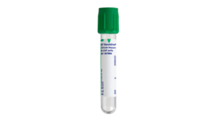 BD 367884 VACUTAINER PLUS HEPARIN Plastic Tube, Hemogard Closure, 13mm x 75mm, 4.0mL, Green, Paper Label, Lithium Heparin (spray dried) 75 USP Units, 100/bx