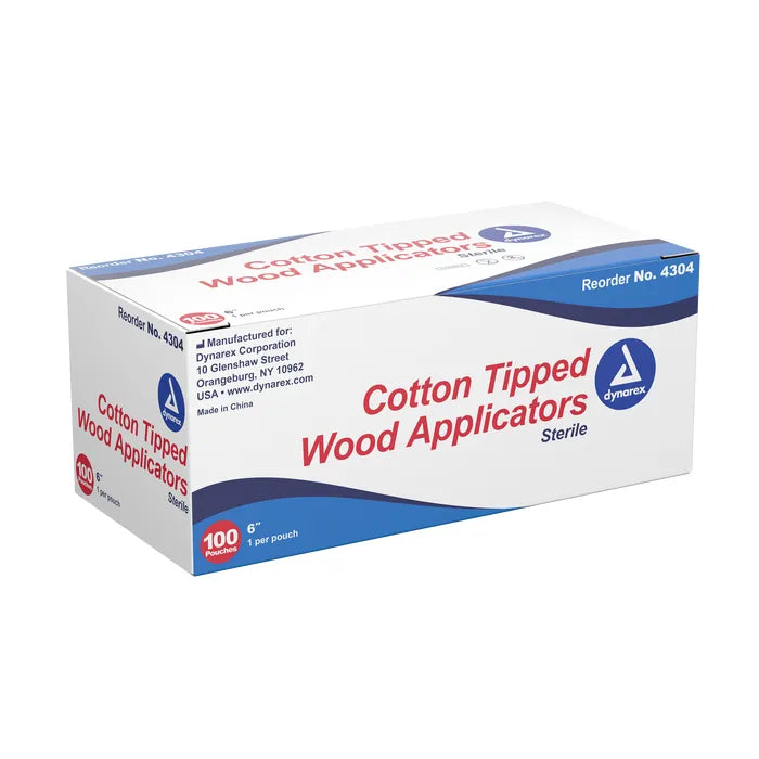 Dynarex 6" Cotton Tipped Wood Applicators