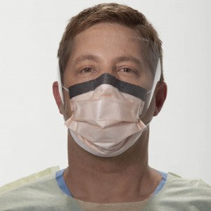 FLUIDSHIELD LEVEL 3 Fog-Free Surgical Mask with SO SOFT Lining and Wraparound Visor, Foam Band, Earloops, Orange 25/Box