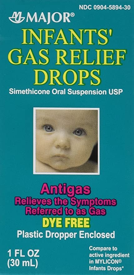 MAJOR Gas Relief Drops, Infants, Boxed, 20mg, 30mL, Dye Free, Compare to Mylicon Drops, NDC# 00536-1303-75