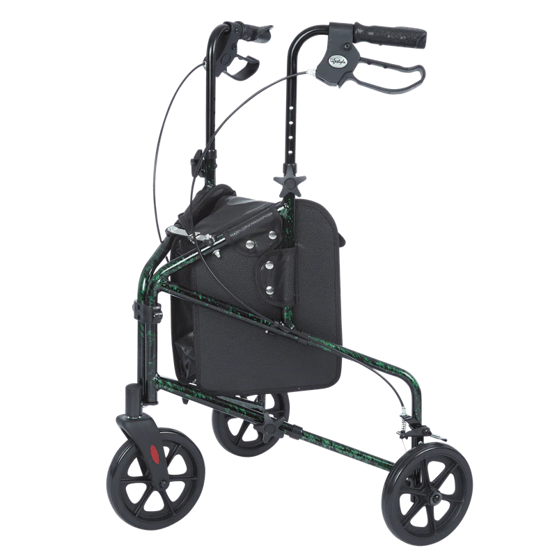 Rhythm Healthcare Rally Lite Aluminum 3 Wheel Walker with Tote, Various Options