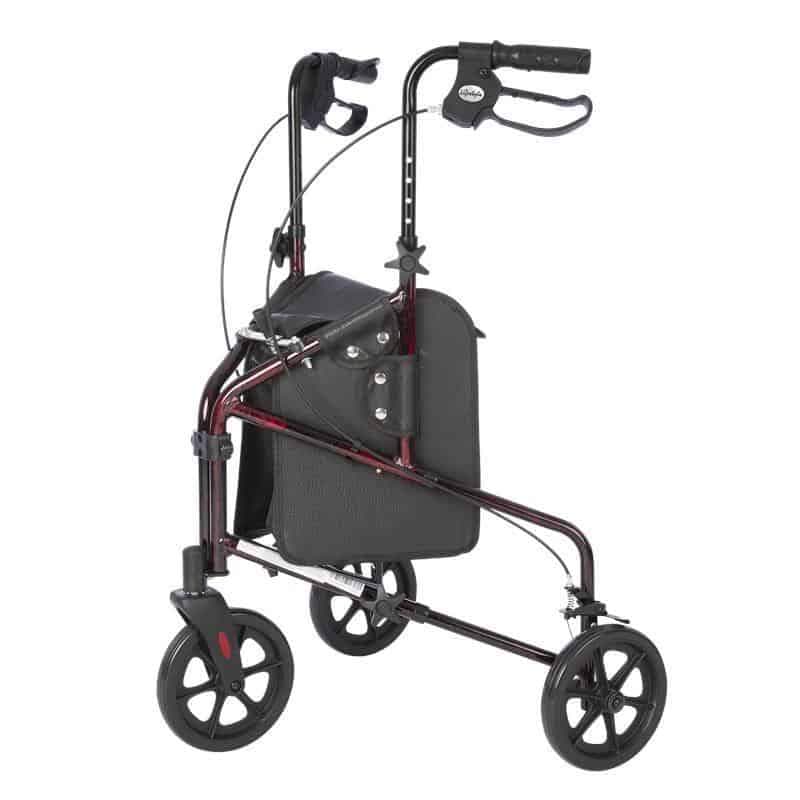 Rhythm Healthcare Rally Lite Aluminum 3 Wheel Walker with Tote, Various Options