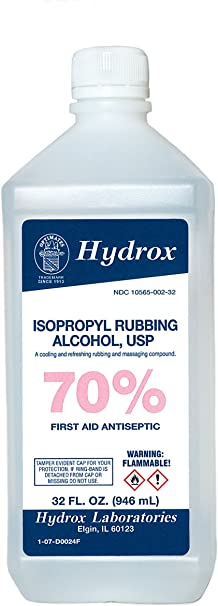 HYDROX LABORATORIES Isopropyl Rubbing Alcohol 70%, USP, 32 oz