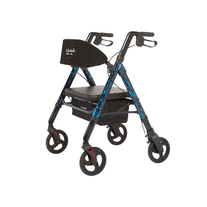 Rhythm Healthcare Regal Bariatric Aluminum 4 Wheel Rollator with Universal Height Adjustment, Various Colors