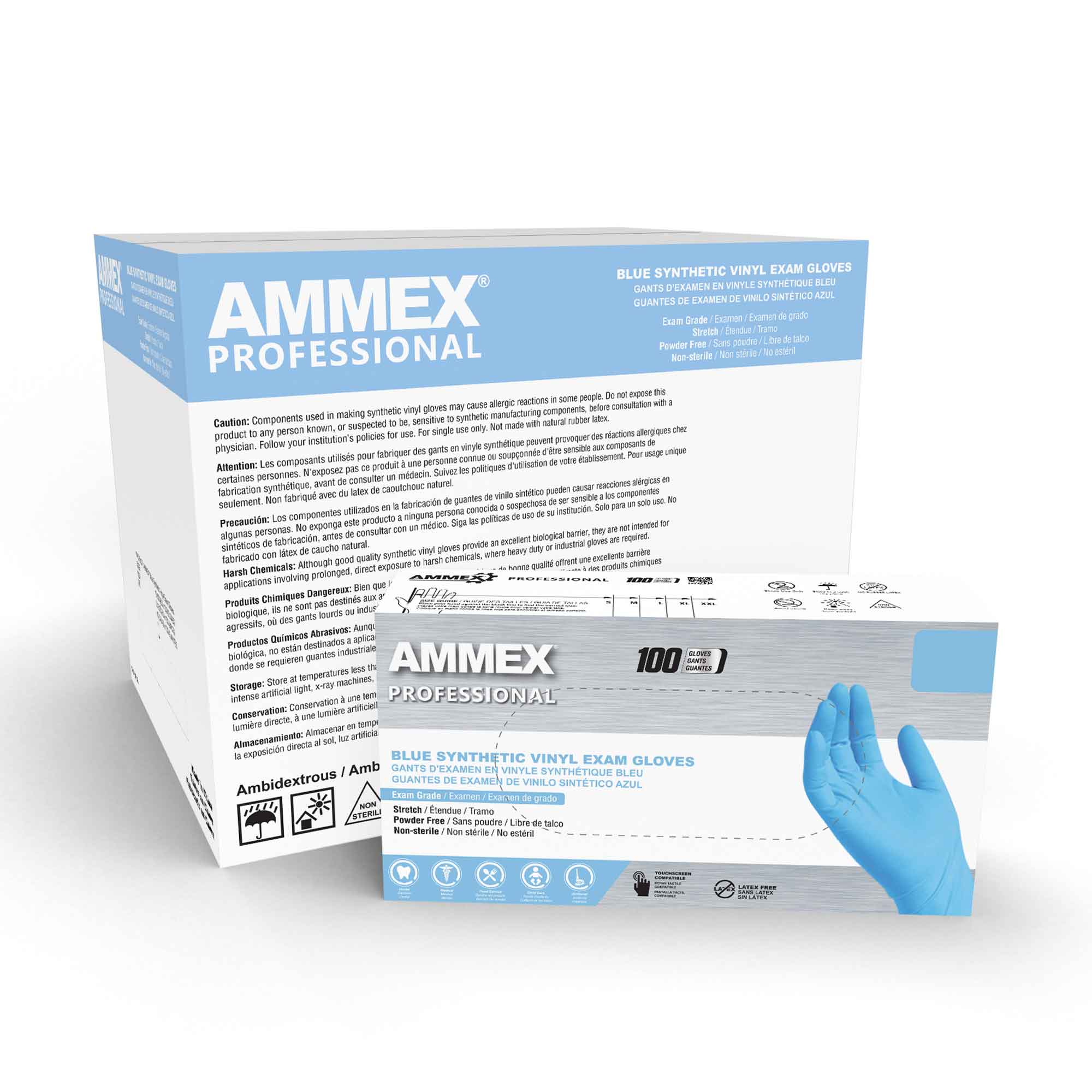 AMMEX Professional Blue Vinyl Case of 1000 – Rhino Medical Supply
