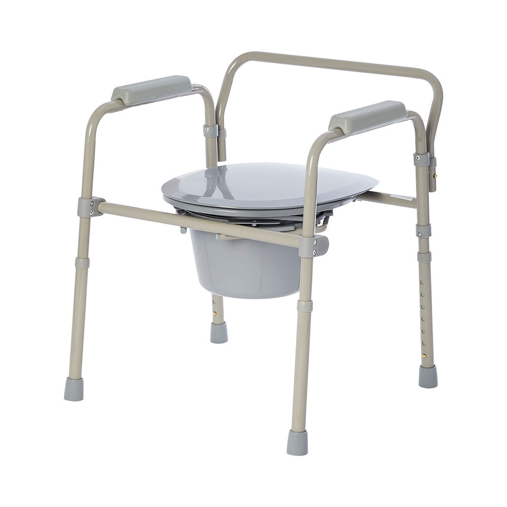 Rhythm Healthcare Folding Powder Coated Steel Commode – Rhino Medical ...