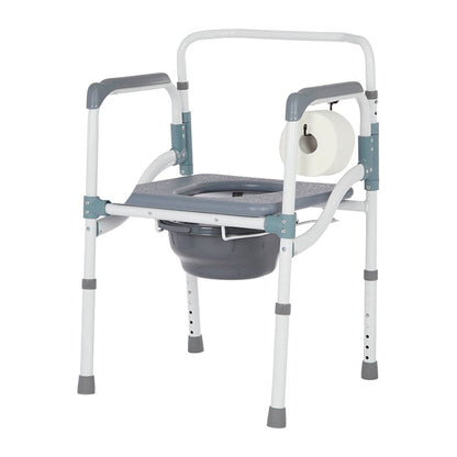 Rhythm Healthcare Folding Powder Coated Aluminum Commode 3 in 1