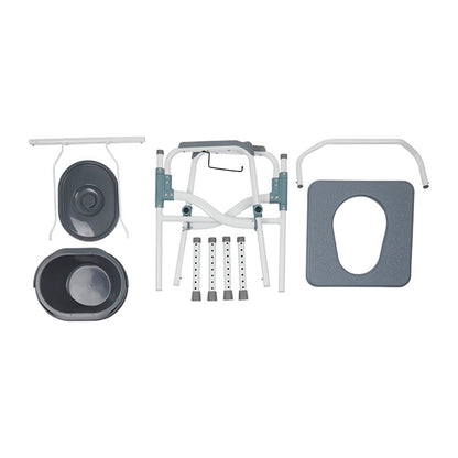 Rhythm Healthcare Folding Powder Coated Aluminum Commode 3 in 1