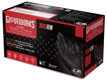 GLOVEWORKS® HD BLACK NITRILE INDUSTRIAL GLOVES BOX