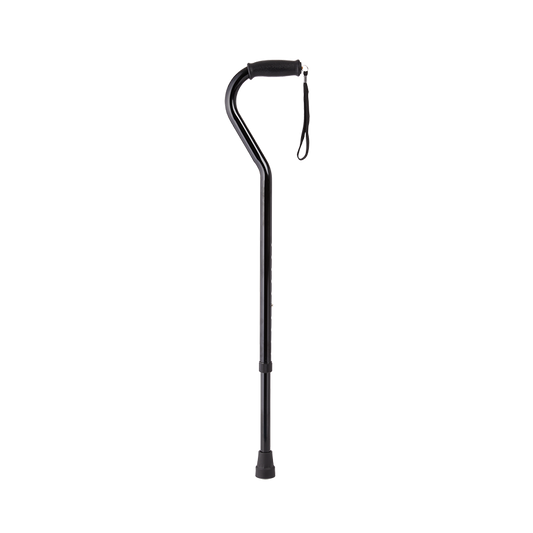 Rhythm Healthcare Bariatric Offset Cane with Strap, Black