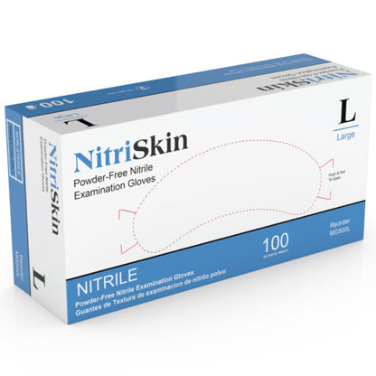 Medgluv NitriSkin Blue 5 Mil Nitrile Powder Free Exam Gloves, Chemo and Fentanyl Rated,  Case of 1000