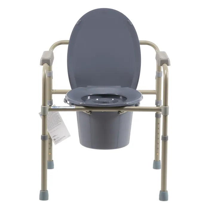 Dynarex Elongated Folding Bedside Commode Rhino Medical Supply