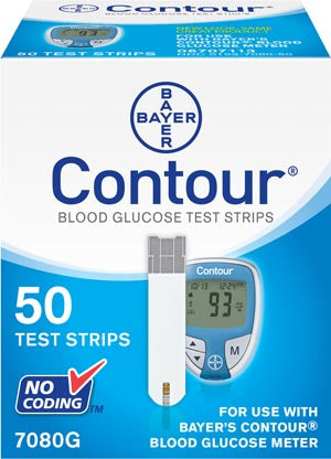 Bayer Contour Blood Glucose Test Strips, 50s