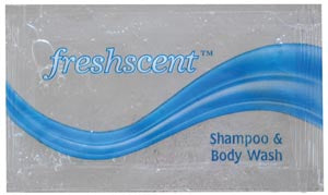 NEW WORLD IMPORTS FRESHSCENTª SHAMPOOS & CONDITIONERS Shampoo & Body Wash Packet, 0.34 oz, 100/pk, 10 pk/cs