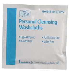 PDI HYGEA¨ FLUSHABLE PERSONAL CLEANSING CLOTHS Multi-Purpose Washcloths, Individually Packed, 400/cs