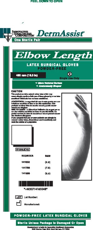 INNOVATIVE DERMASSIST ELBOW LENGTH POWDER-FREE LATEX SURGICAL GLOVES